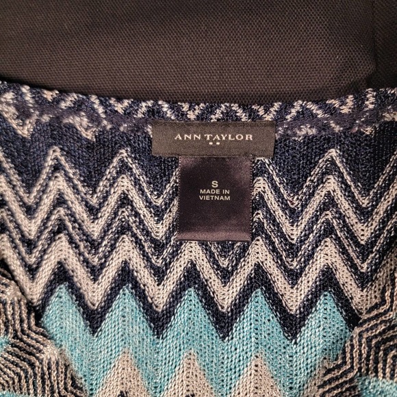 Ann Taylor*Small*Chevron Top*Sleeveless*Teal/White/Black*Free Shipping - Picture 3 of 4
